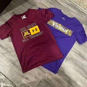 Gophers & Vikings Boys Size M-2 pack shirts